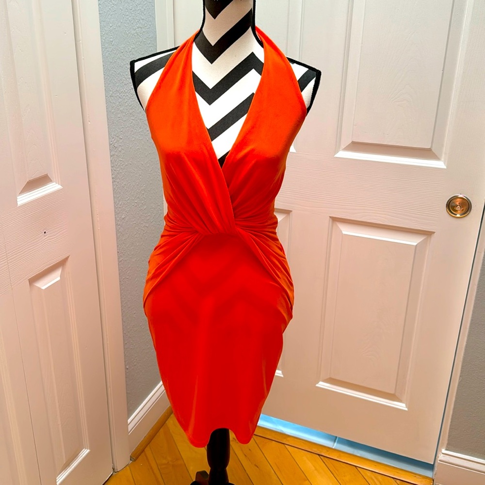 Halston V-Neck Dress